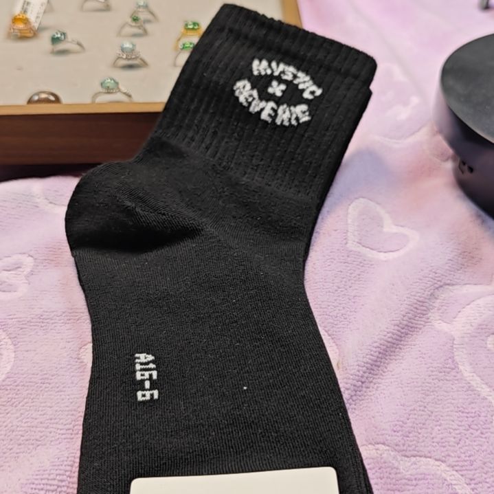 三醋酯纤维中筒纯棉袜男款拼手速