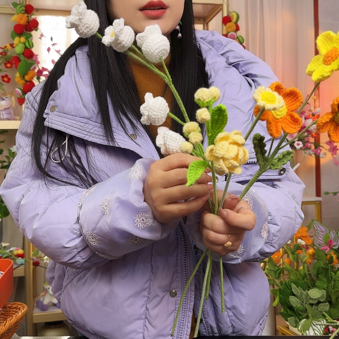 手工钩织设计花束