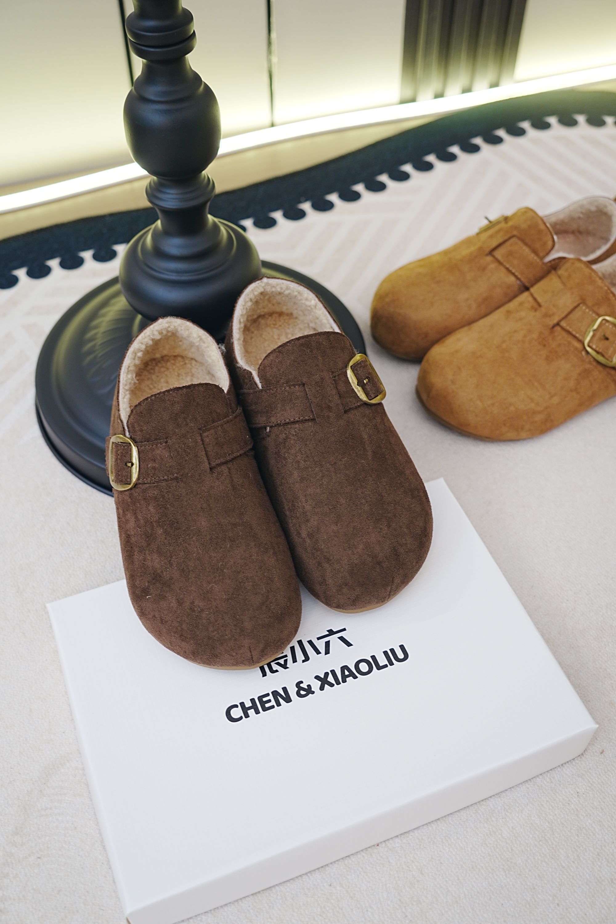 羊羔绒勃肯鞋女款2025新款爆款扣带复古加绒勃肯鞋阔腿裤必备鞋1