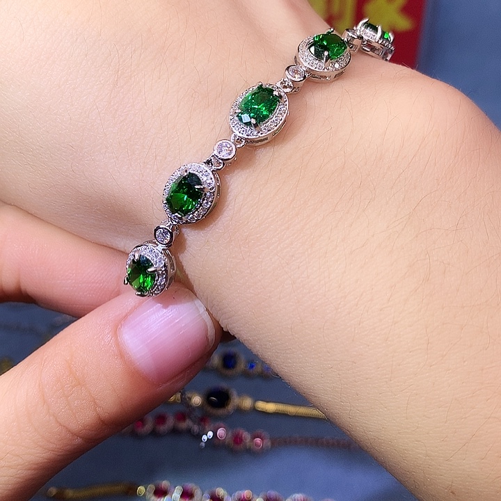 透辉石手链银S925镶嵌