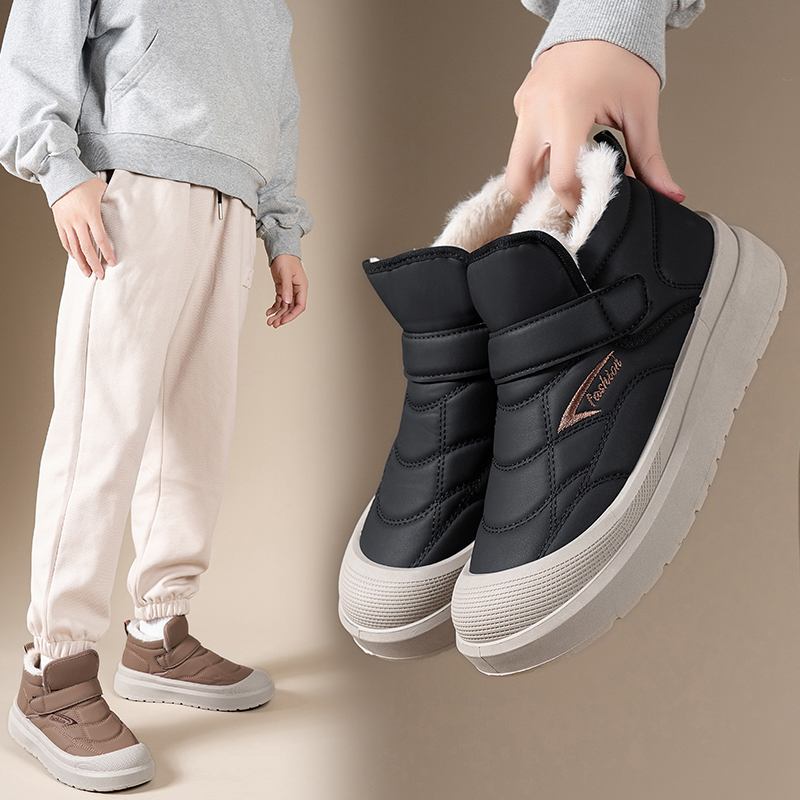 兔毛冬季新款男士雪地靴厚底防滑爸爸鞋时尚一脚蹬保暖加绒棉鞋