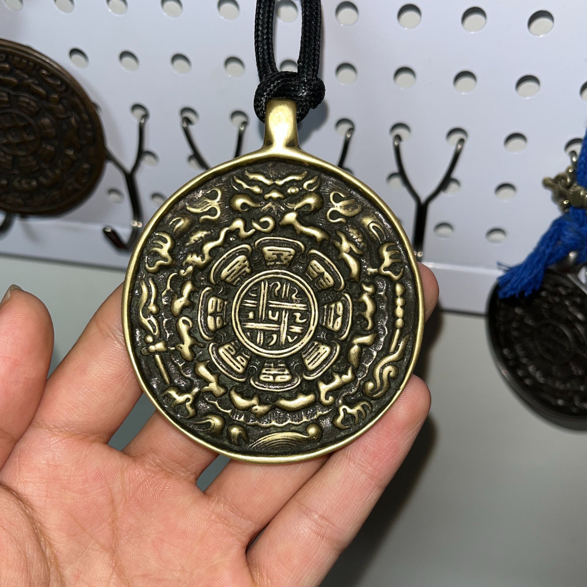 藏式精品图腾九宫八卦牌吊坠挂坠摆件