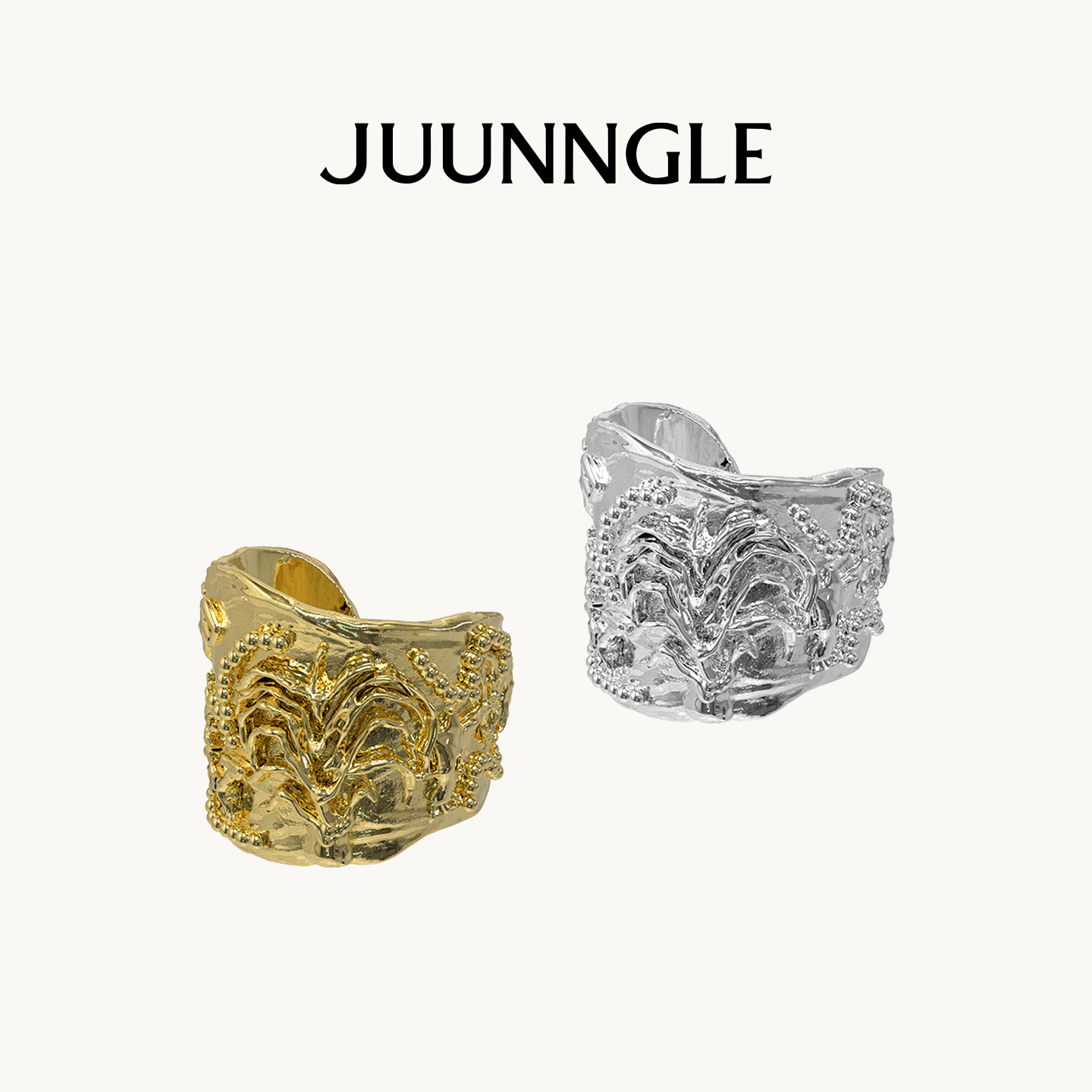 juunngle lab 铜合金戒指 游猎图开口戒
