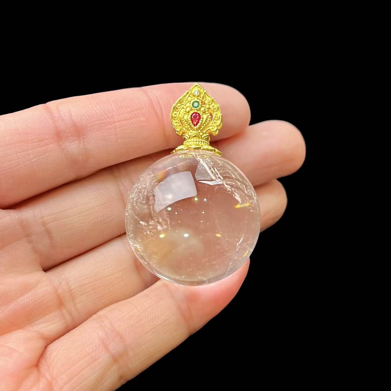 蓝针雪花水晶吊坠（不带链） C01-364