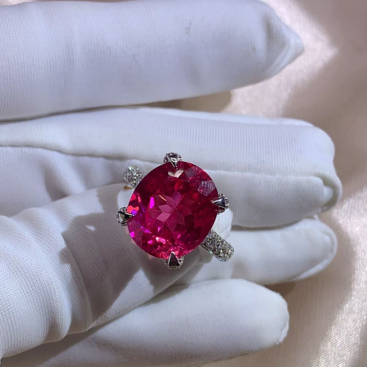 合金戒指 2106玫红闭口戒指（下单备注圈口）