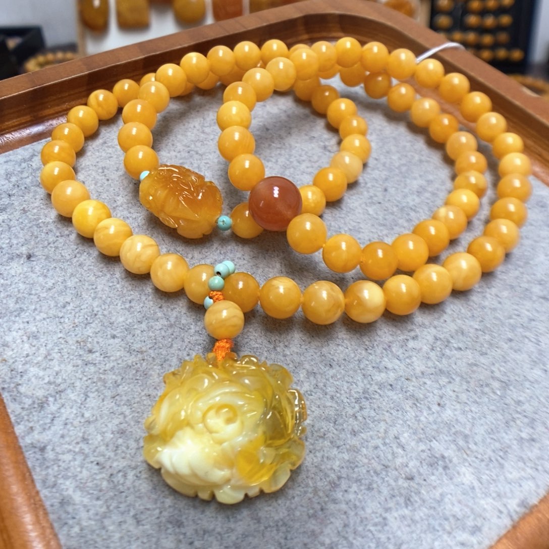 未镶嵌蜜蜡手串蜜蜡