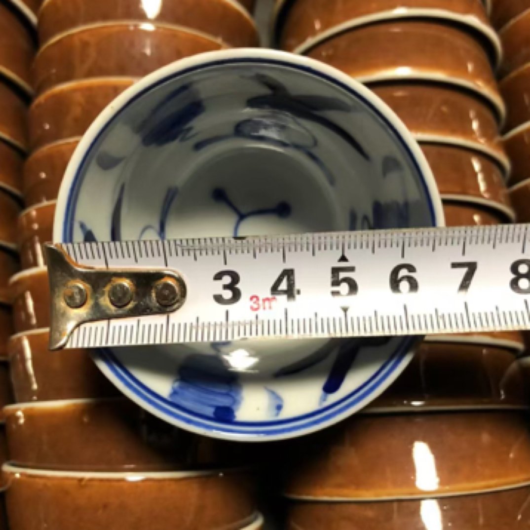 酱釉青花内金鱼杯库存怀旧品茗茶杯茶具