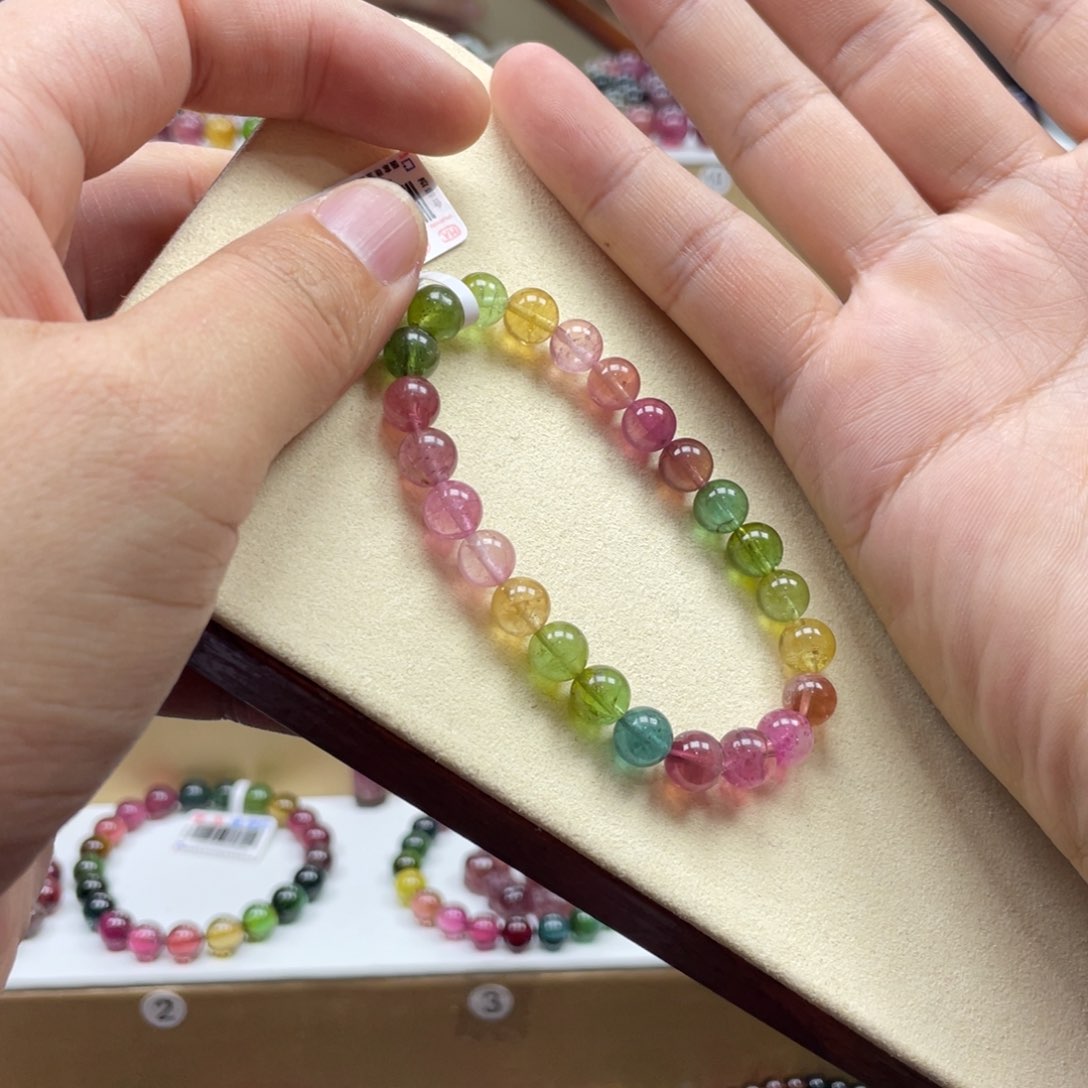 碧玺手串未镶嵌7.5mm.mmmmmmmmmmm