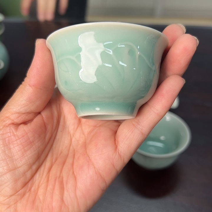 龙泉云间青瓷小米茶器