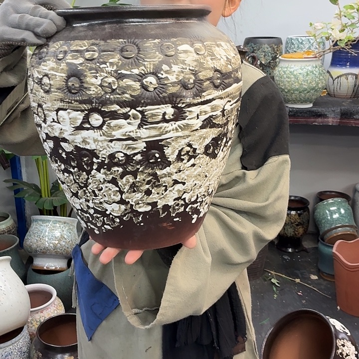 19×30 -粗陶花盆有孔-买买买