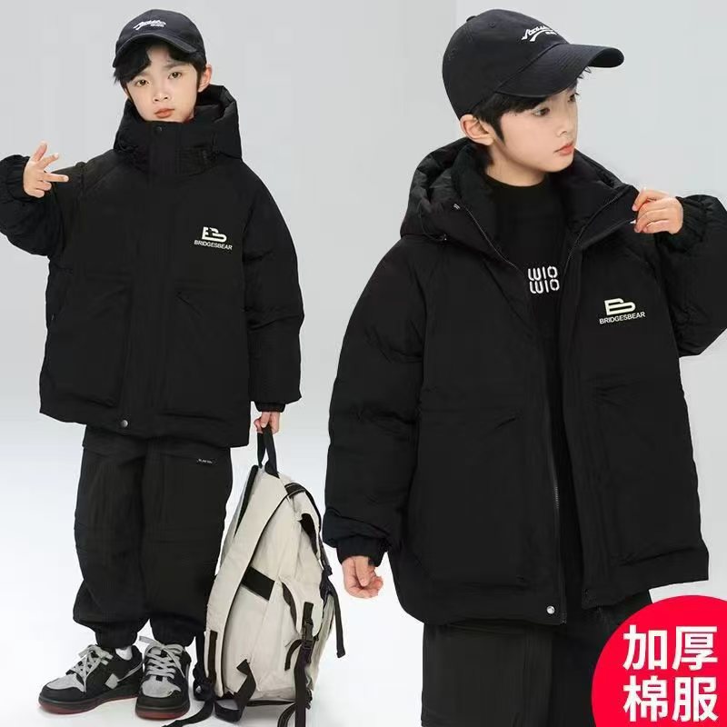2025男童冬季新款棉衣中大童洋气冬装宽松休闲棉服保暖外套