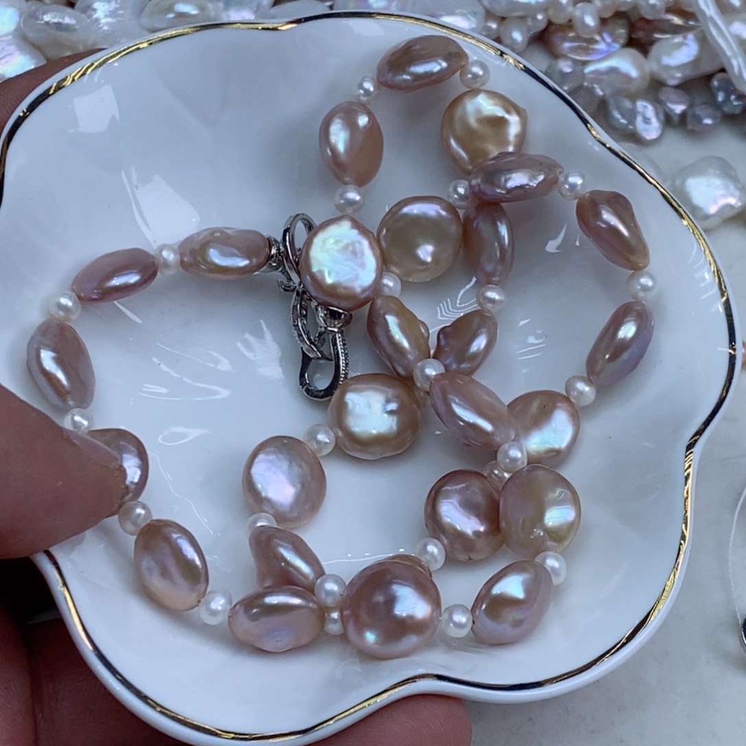 淡水珍珠项链银S925镶嵌