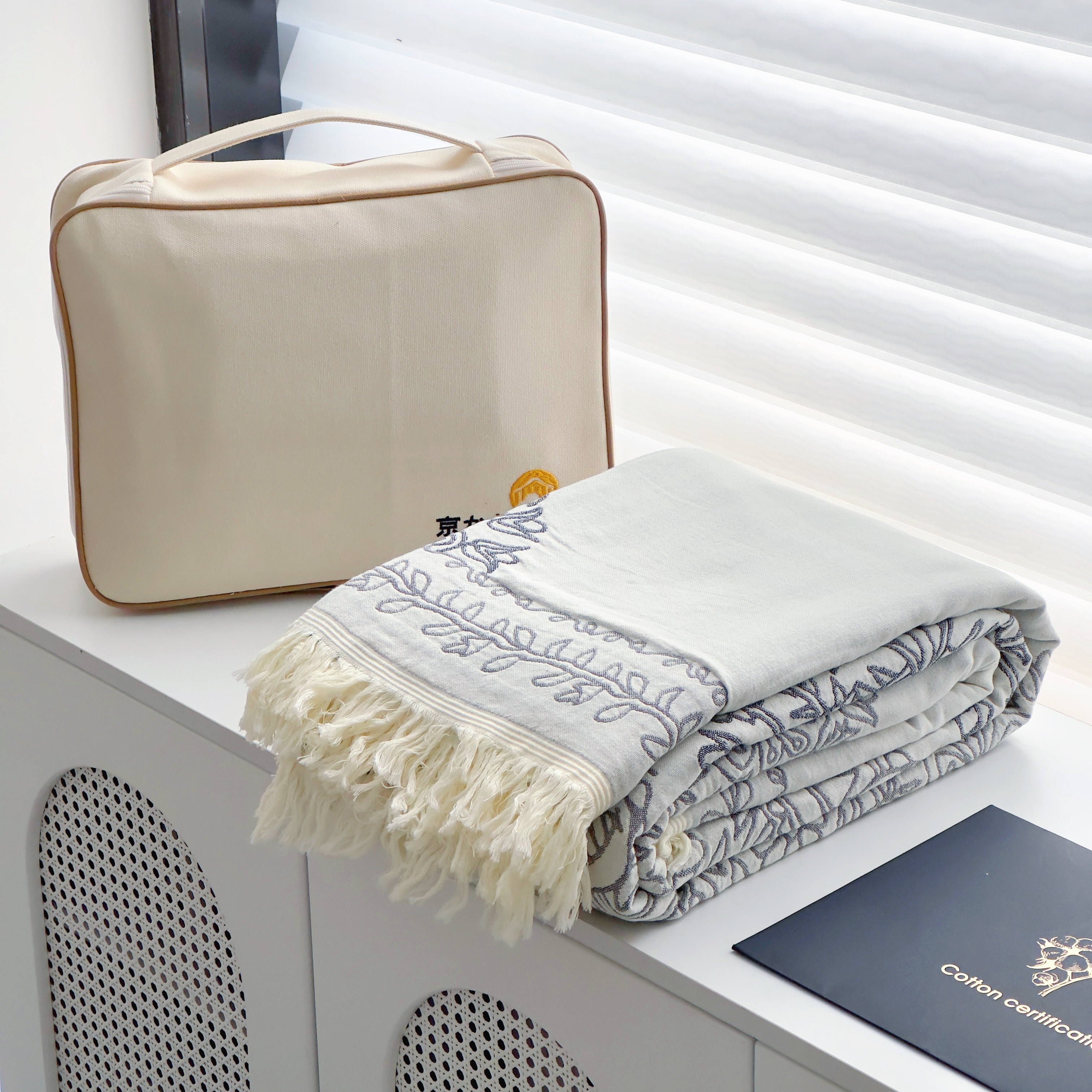 【京かわ会社】长绒棉全棉毛巾被 苏蜜花园
