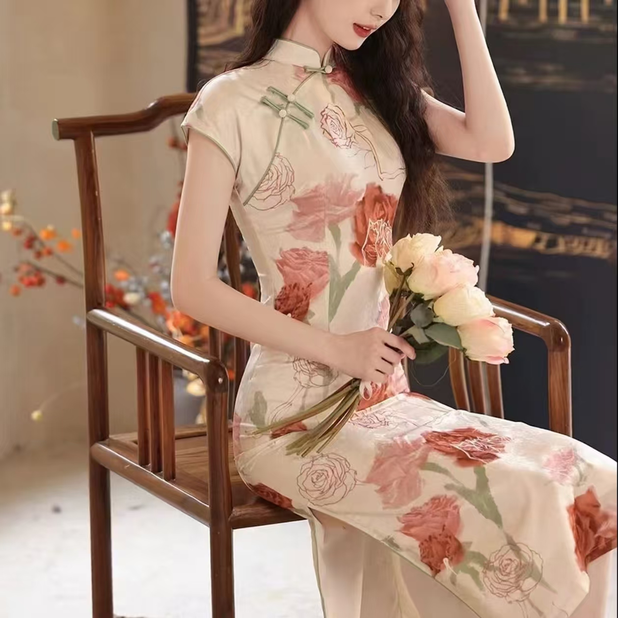 【集合店】三分袖夏季新中式青春风包袖少女气质日常中国风旗袍