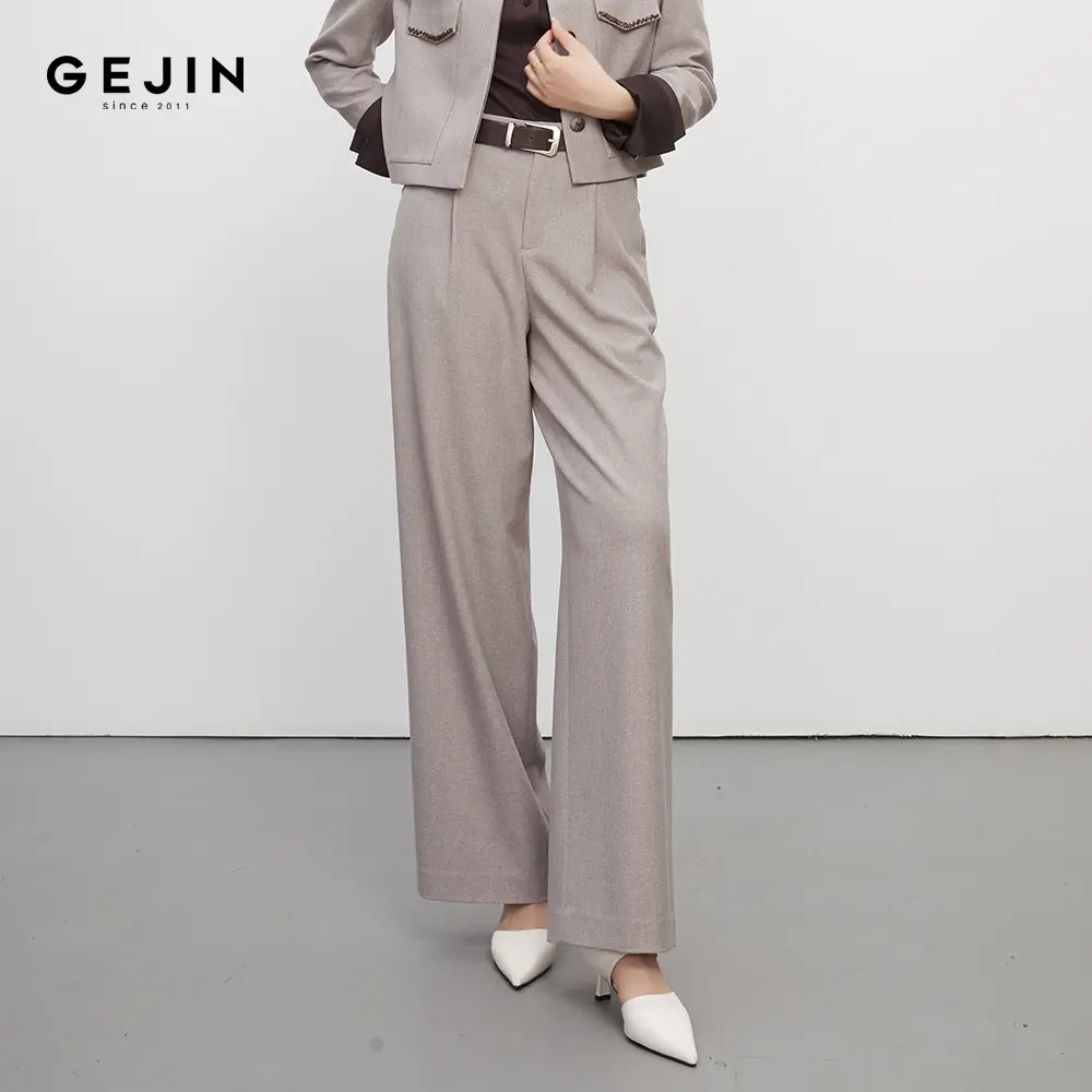 GEJIN/歌锦早秋新款复古时尚摩登设计直筒裤93325903752