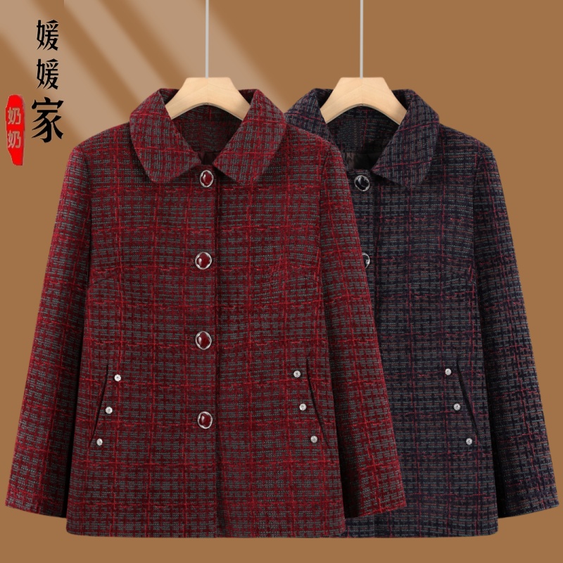 中老年人秋季新款女装奶奶装外套大码妈妈上衣春秋长袖老太太衣服