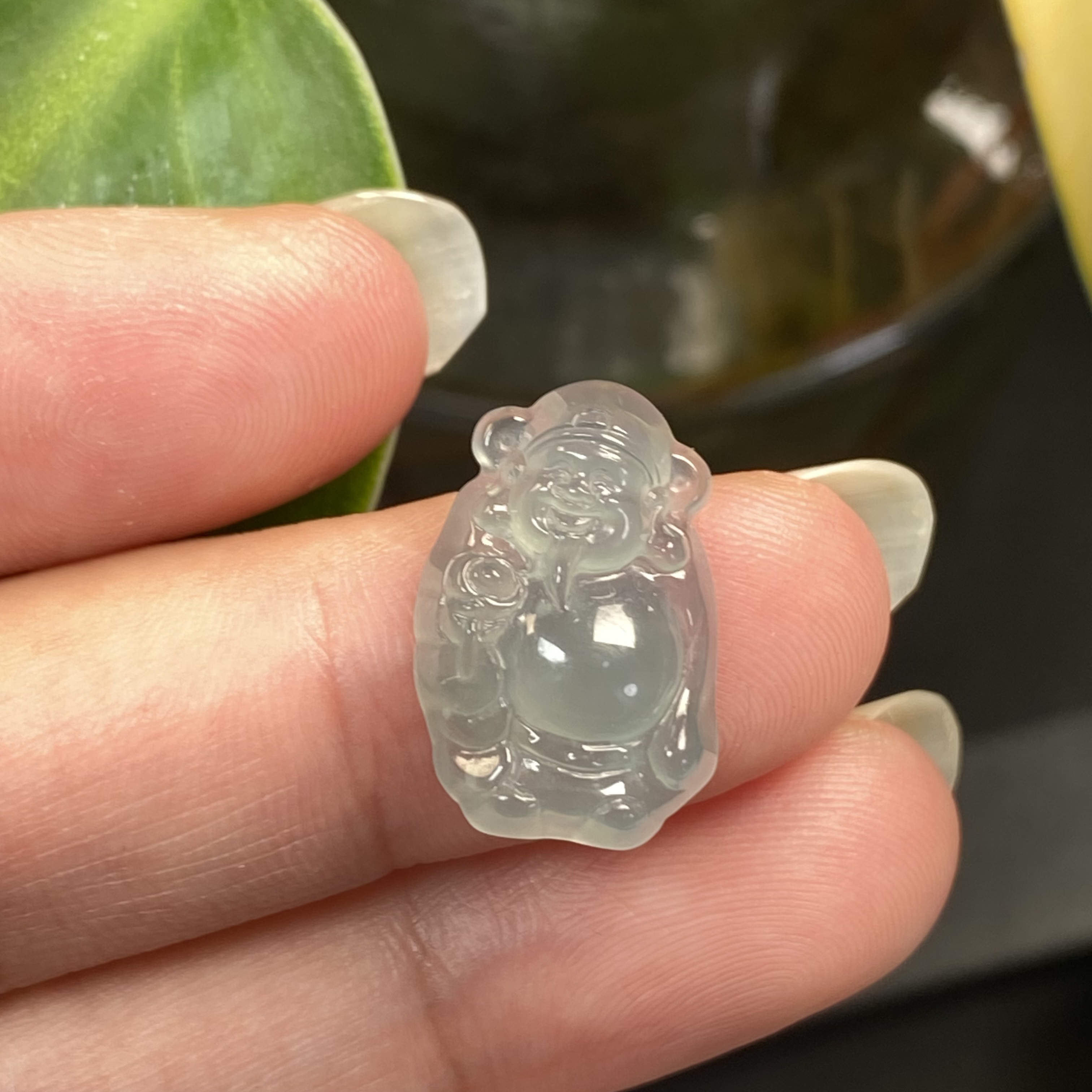 纯天然A货翡翠冰种财神