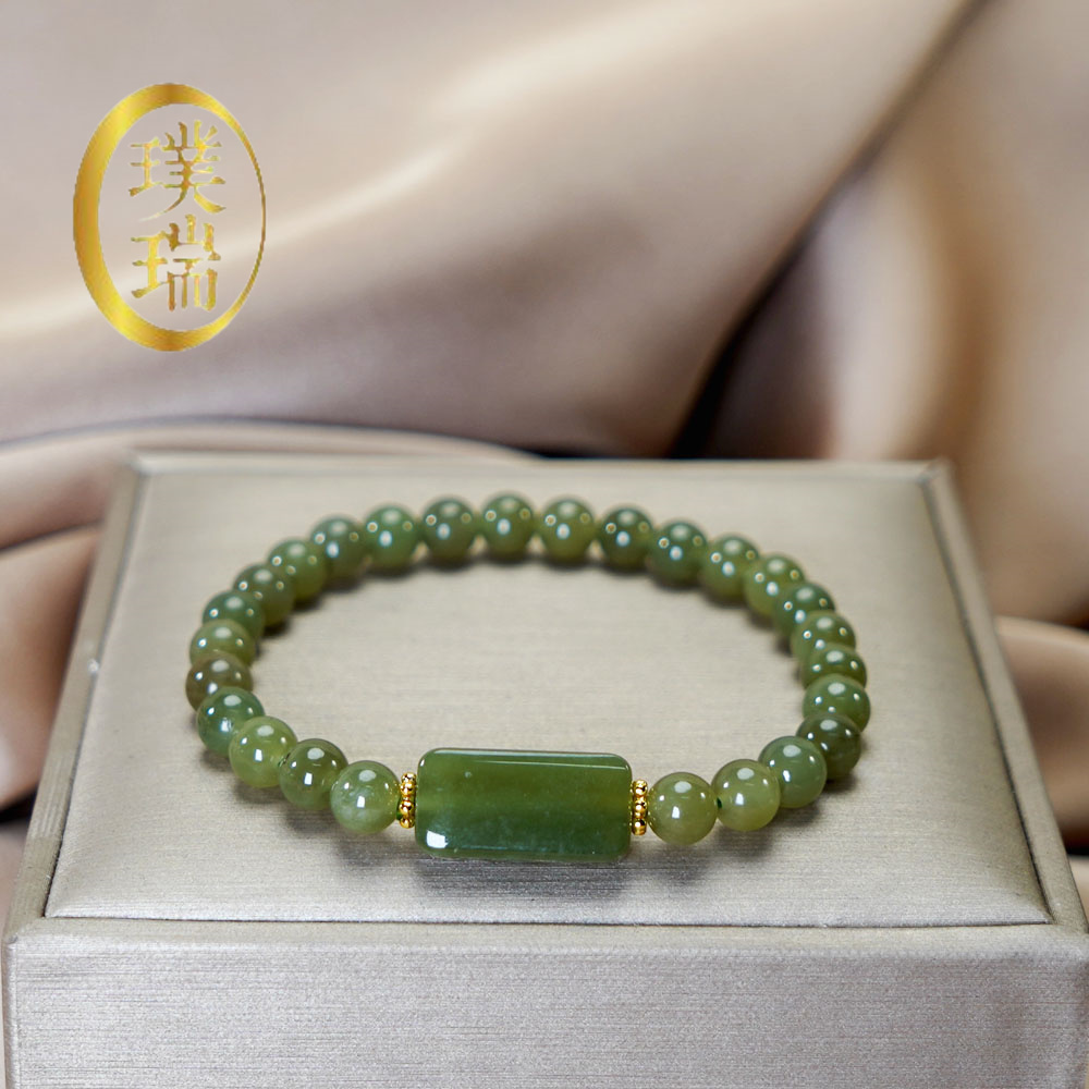 天然和田玉配和田无事牌素圈手链 多样性发一 SL458