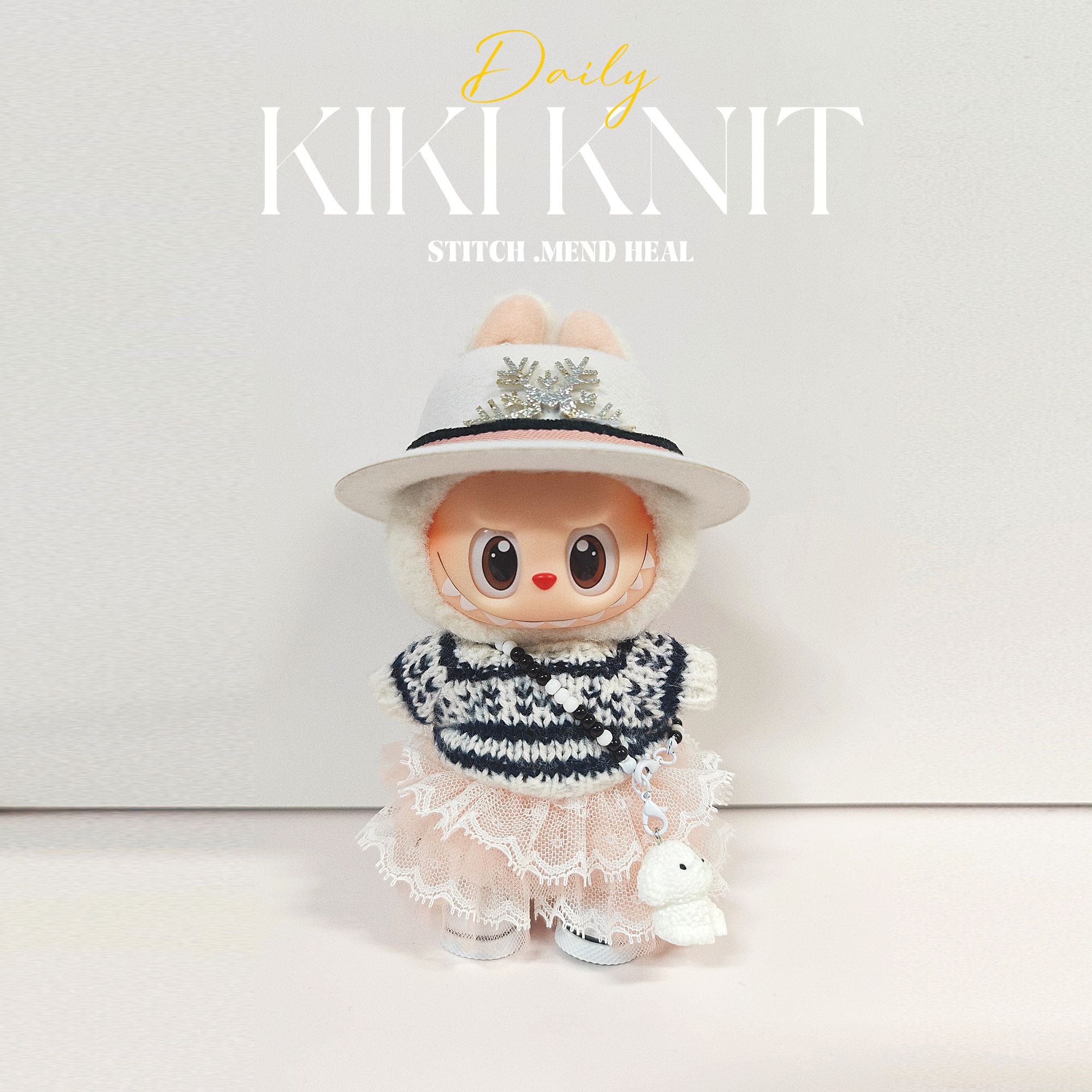 【不含娃】1-3代拉布布&Dimoo17cm娃衣公仔可爱粉色圣诞换装套裙