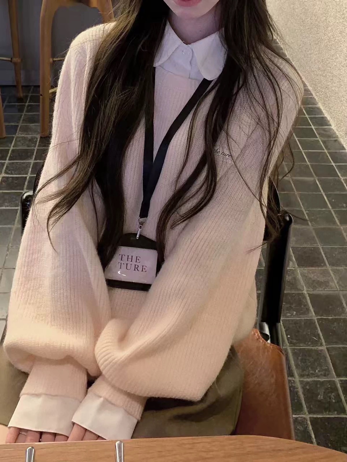 2025秋冬学院风假两件翻领毛衣女秋季松弛感宽松减龄百搭针织衫潮