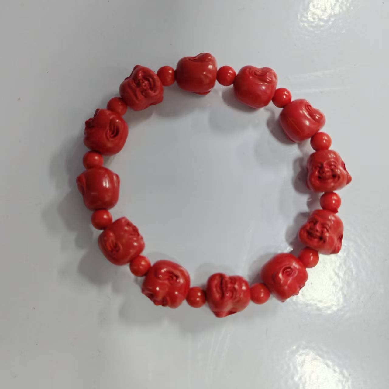 含辰砂工艺品NH022经典红砂设计款佛头朱砂手串