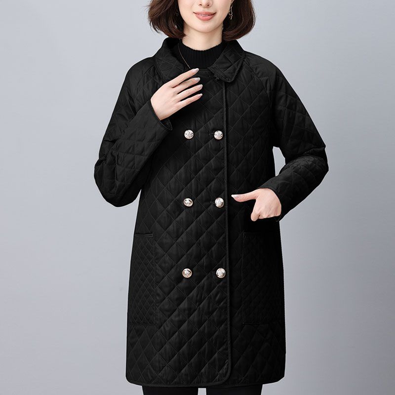 菱格棉服外套女2025秋冬新款韩版宽松中年妈妈休闲轻薄款夹棉棉袄