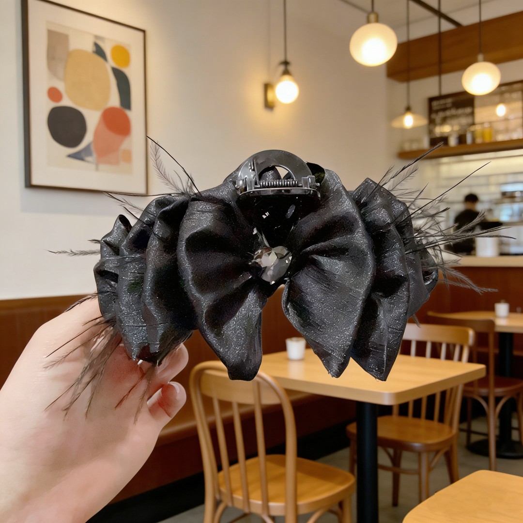 羽毛云朵泡泡抓夹新款鲨鱼夹子头饰发卡后脑勺盘发抓子4167