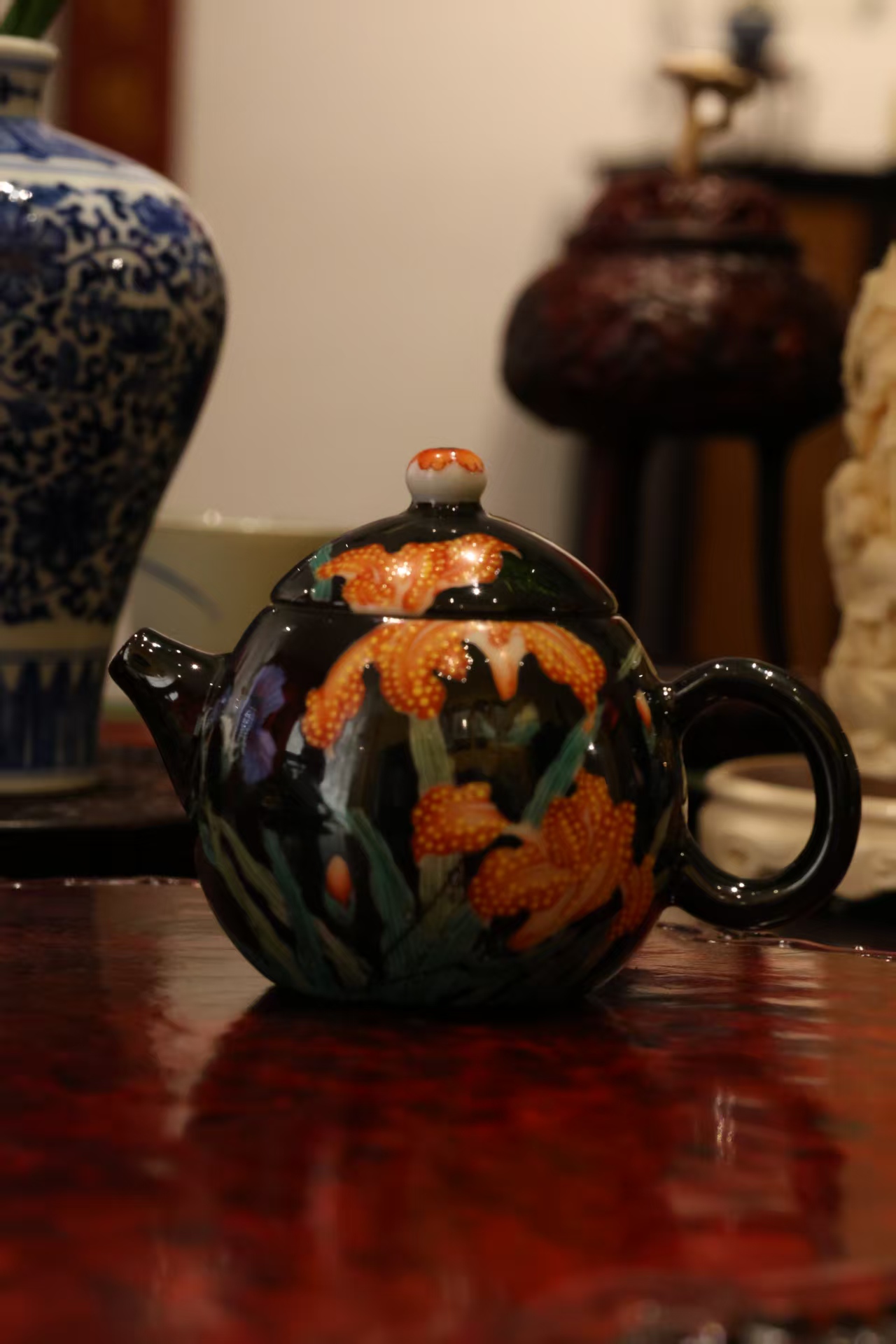 古阅和风·鸢尾花壶