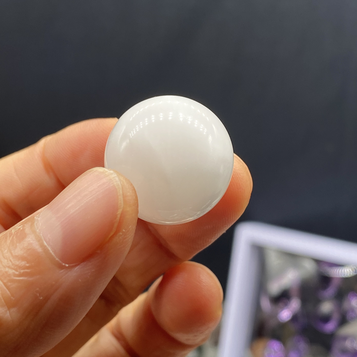 天然水晶白兔毛圆珠散珠20.7mm