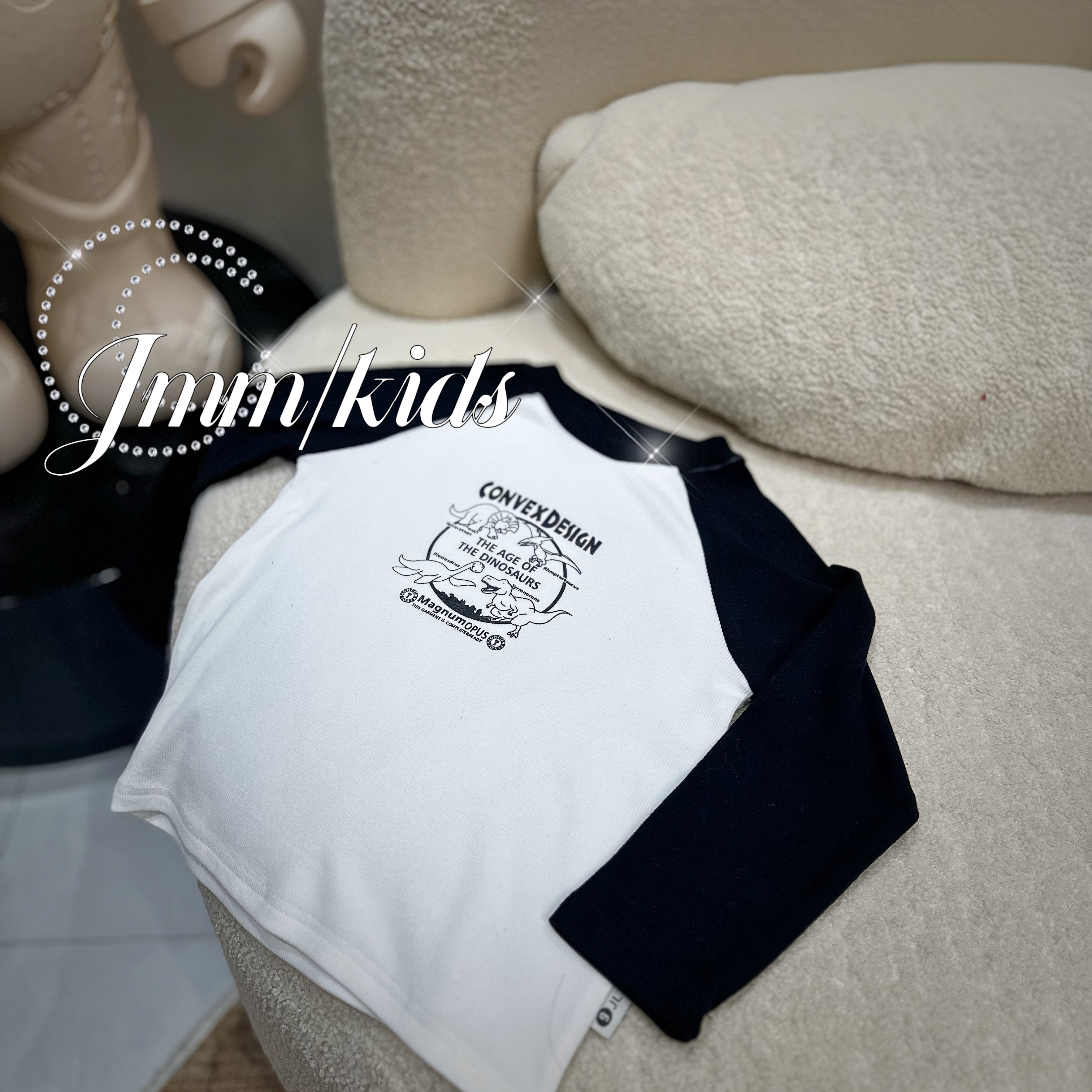 F134 童装长袖T恤男女童卡通插画图案休闲百搭上衣春秋打底衫