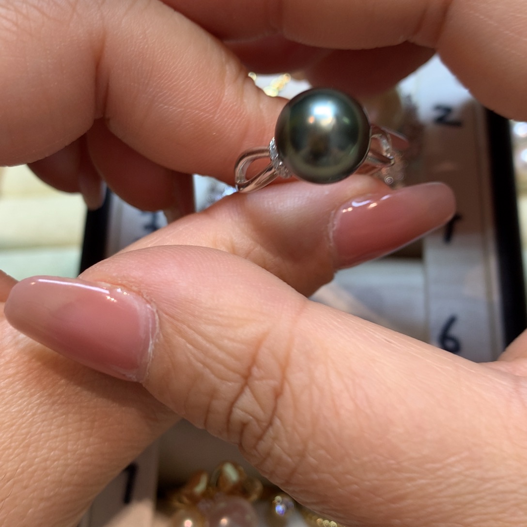 海水珍珠戒指银S925镶嵌
