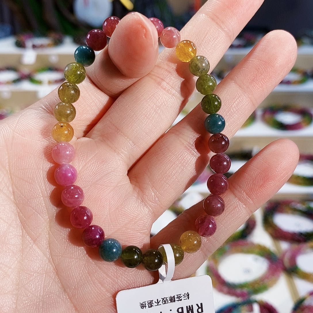 碧玺手链未镶嵌G2041素圈颜色微差