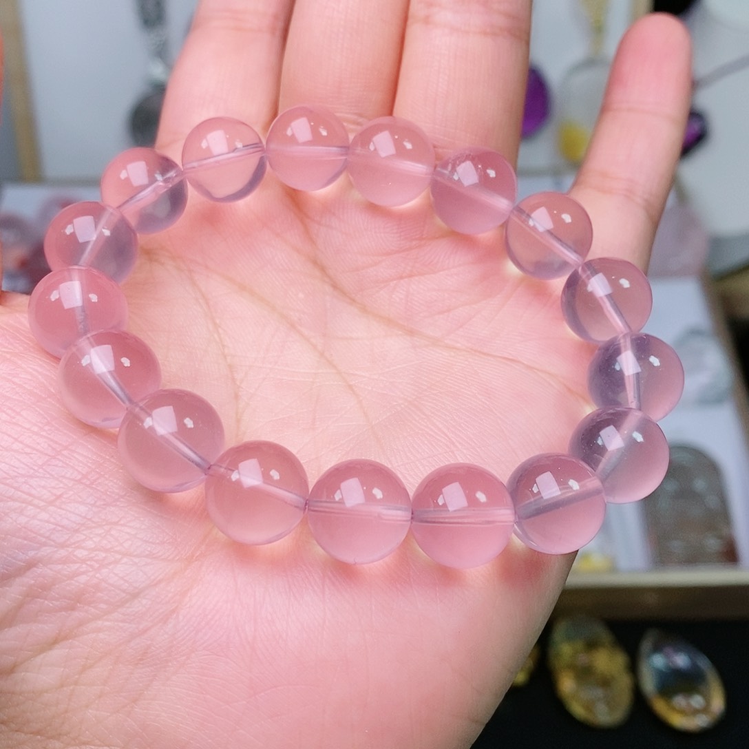 水晶手链未镶嵌汉****家天然粉晶