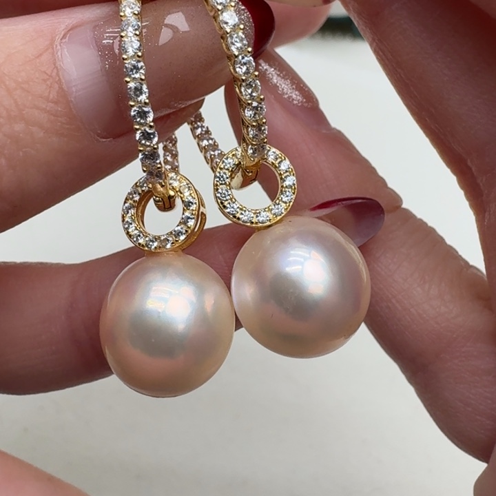 拼合珍珠（马贝珠）耳饰银S925镶嵌