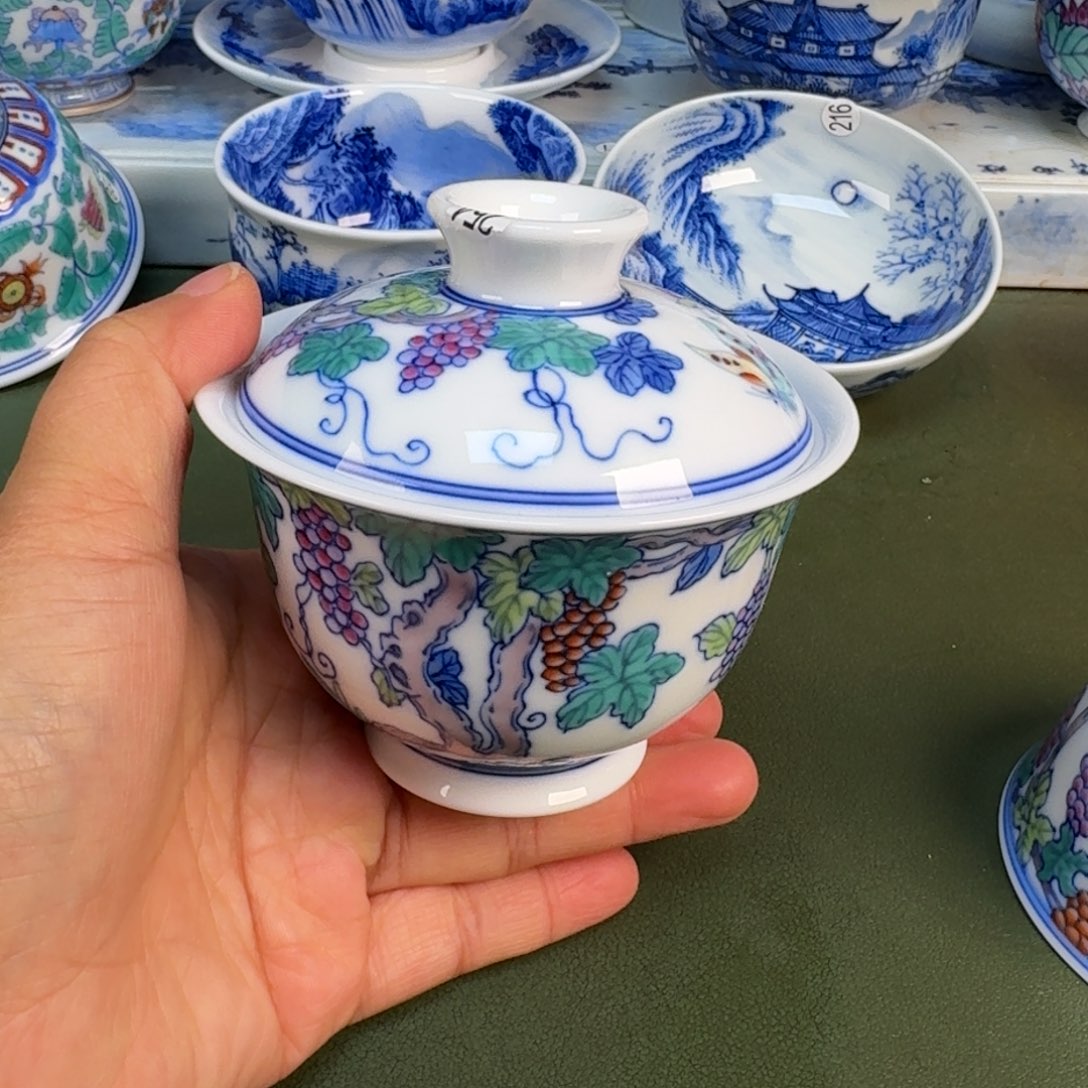 陶瓷景德镇纯手绘茶具圆圆254