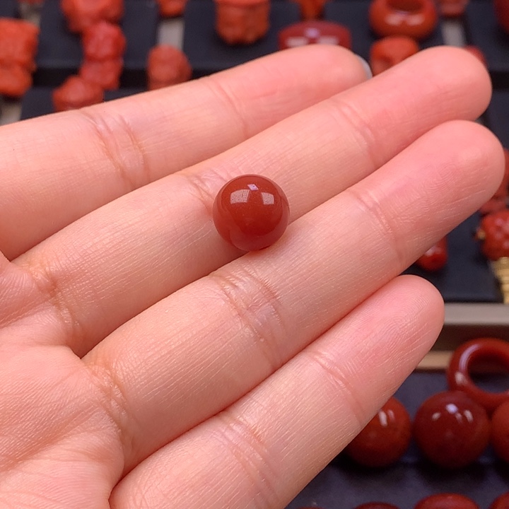南红玛瑙未镶嵌圆珠单珠10.3MM