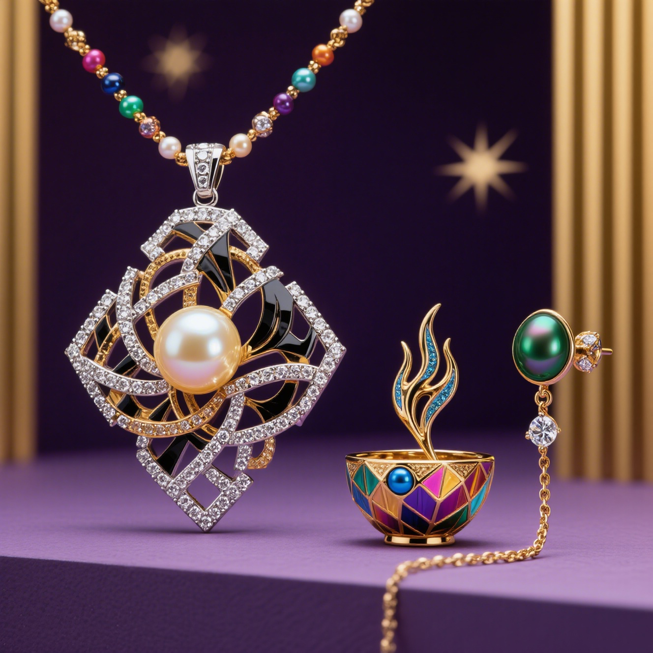 非金属仿水晶项链 外贸饰品配件 直播间扣号模式 