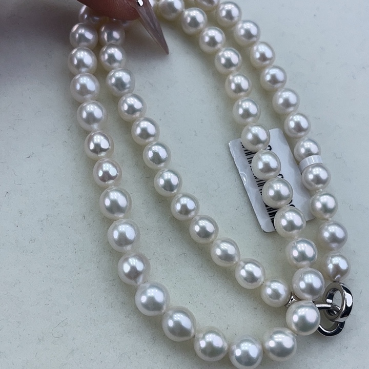 淡水珍珠颈饰银S925镶嵌➕7高品澳绿