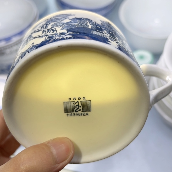 杯玉牌古典园林两个陶瓷