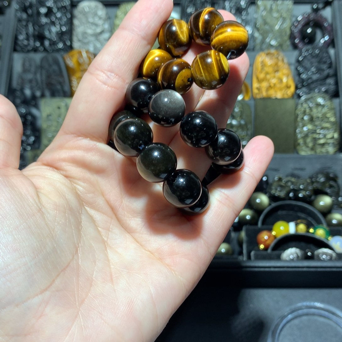 黑曜岩手串未镶嵌(****种定制