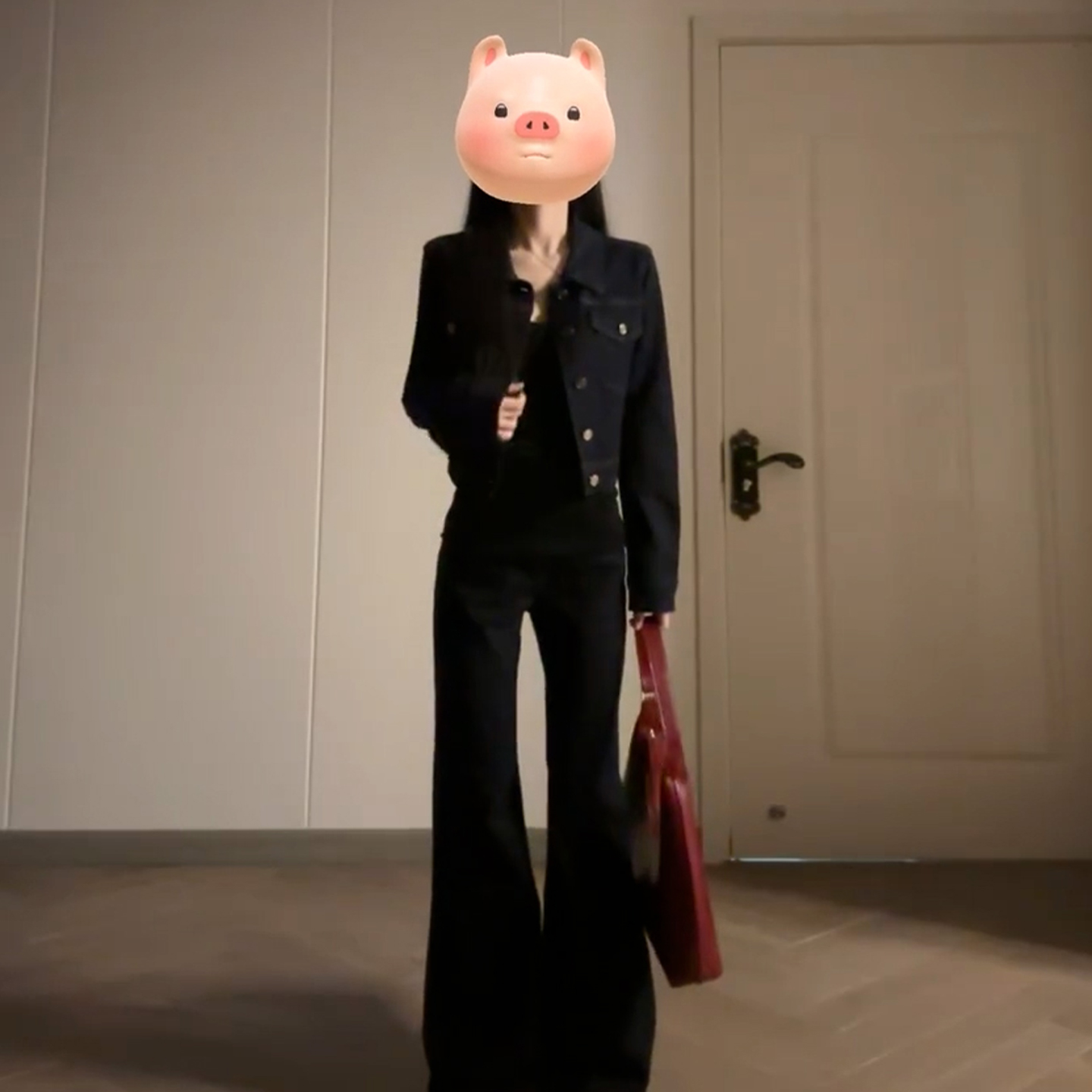 港风复古黑色牛仔外套女新款小个子早秋独特超好看短款上衣小香风