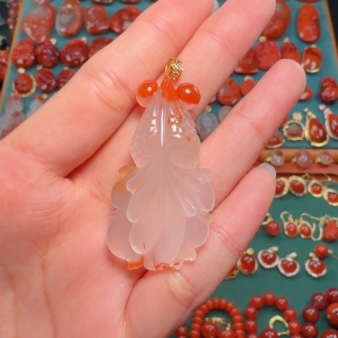 南红玛瑙南红18K金镶嵌