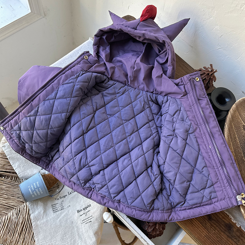 【预售】QW255339秋冬新款儿童外套男童连帽夹棉保暖棉袄棉服