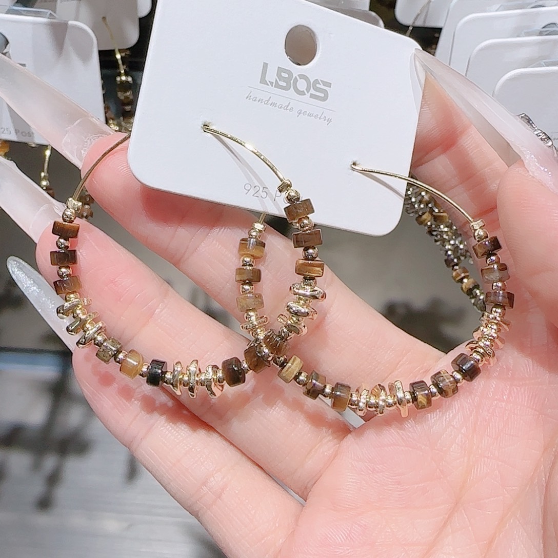 铜合金锆石925银耳环