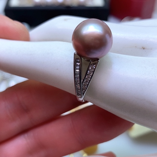 淡水珍珠耳饰银S925镶嵌