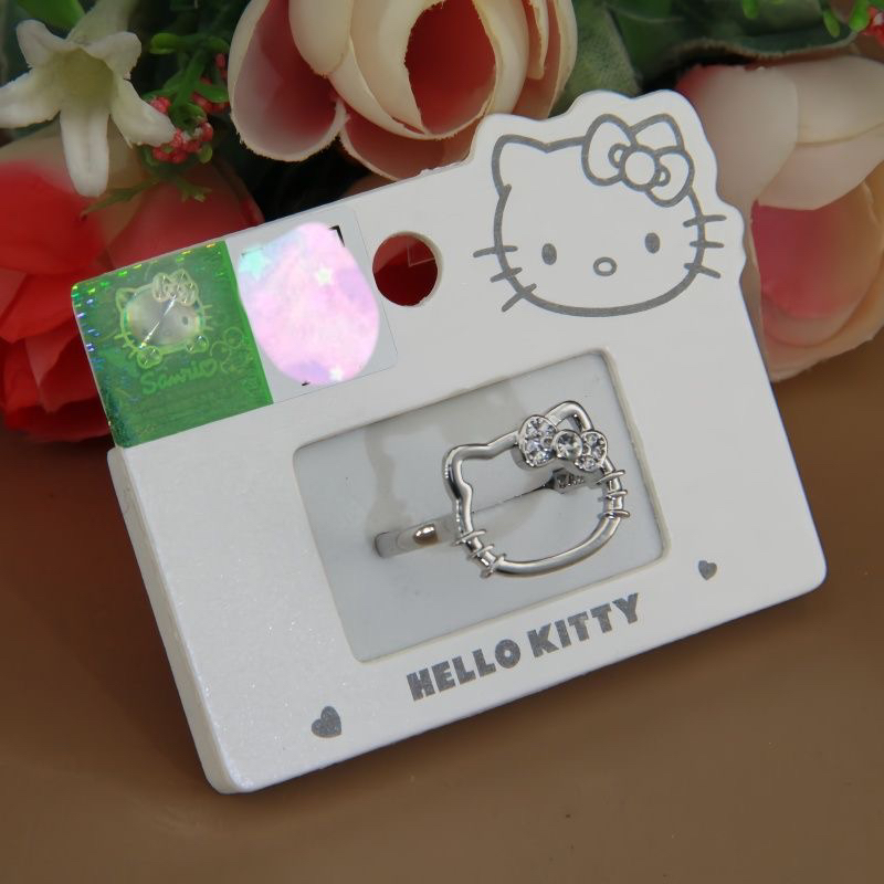 纯铜琉璃戒指 Hellokitty可爱满钻镂空戒指时尚百搭少女戒指B347