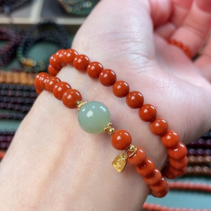 南红玛瑙手链未镶嵌