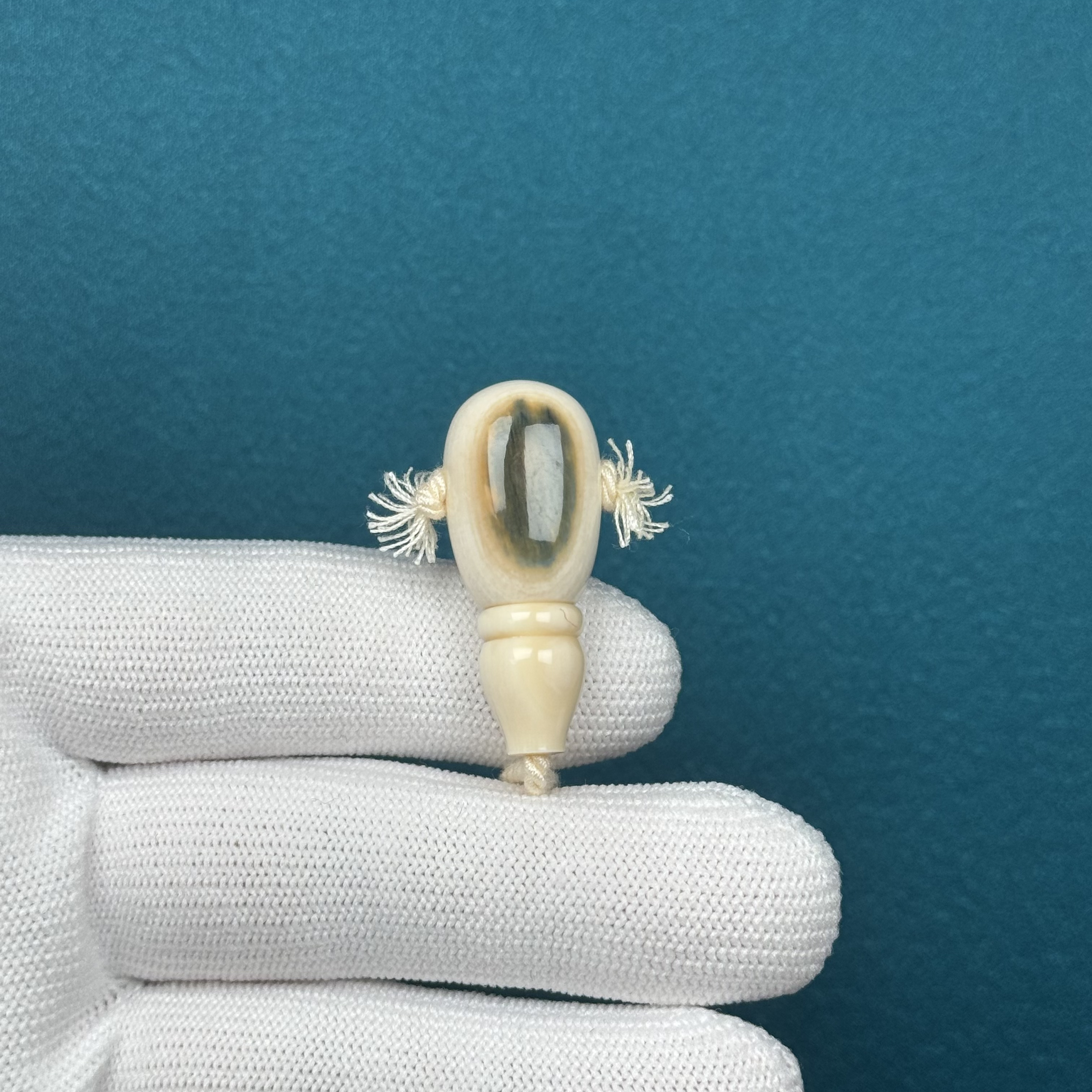 D42-57天然猛犸牙 蓝眼睛三通14*33.7mm支持复检假一罚十