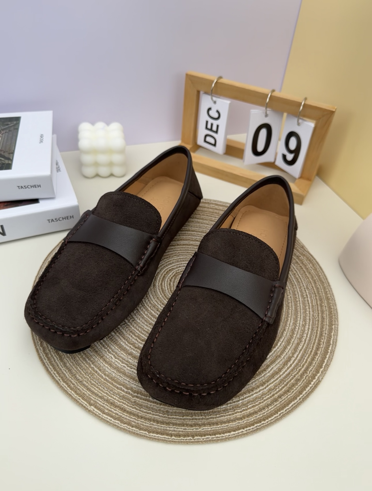 2025男士舒适时尚百搭黑色软底软面平底真皮豆豆鞋