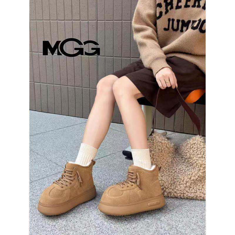 2226-MGG流苏冬季加厚保暖中跟百搭靴子时尚雪地靴